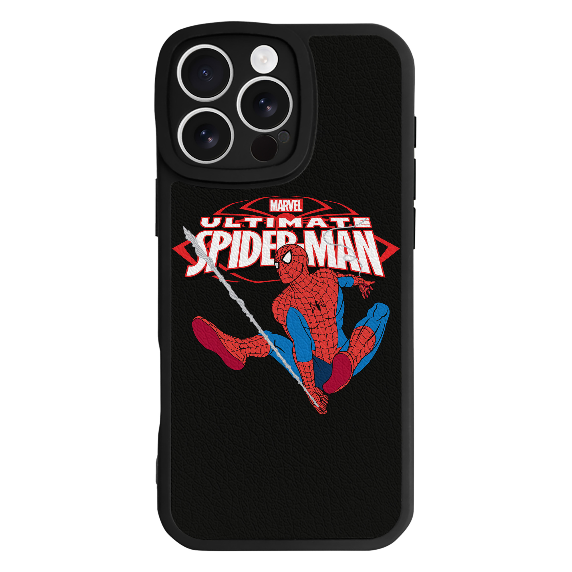 Spider Man スパイダーマン 【iPhone 16シリーズ対応】シリコンスマホケース（レザー調） 材質：シリコン